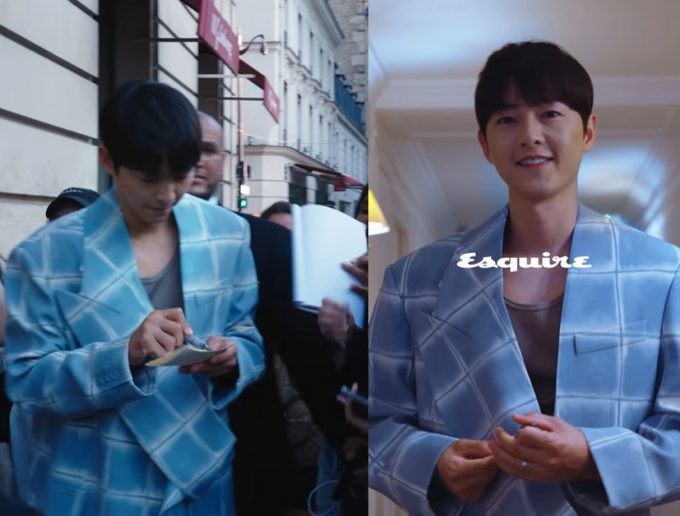 배우 송중기가 파리에서도 높은 인기를 자랑했다. /사진=에스콰이커 코리아 공식 인스타그램