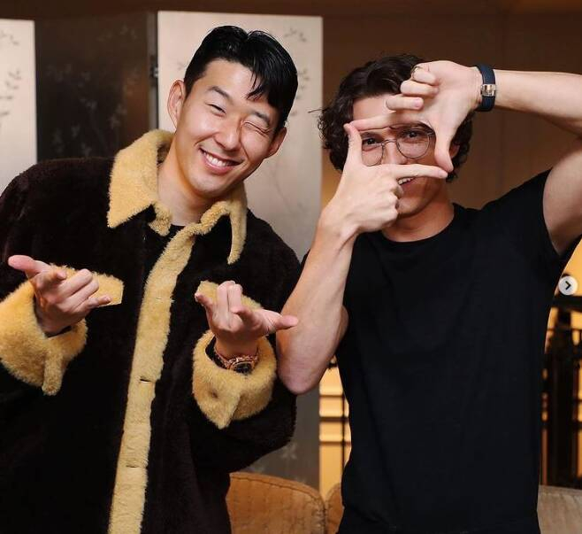 손흥민과 톰 홀랜드. / 사진=손흥민 인스타그램