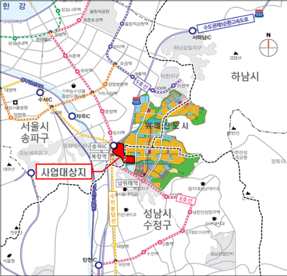 복정역세권 위치도. /자료제공=LH