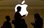 뉴욕의 애플 스토어에서 불이 켜진 애플 로고를 통과하는 사람들의 모습./사진=로이터