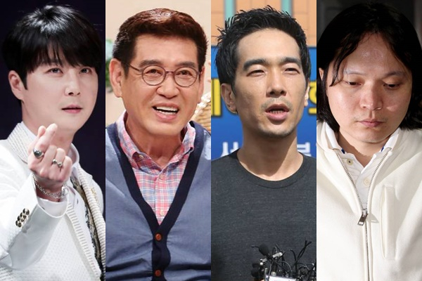 방송인 조형기, 가수 신정환, 고영욱에 이어 '최장수 아이돌' 그룹 신화의 신혜성이 모자이크 굴욕을 맛봤다. 사진은 가수 신혜성, 방송인 조형기, 고영욱과 가수 신정환(왼쪽부). /사진=뉴스1