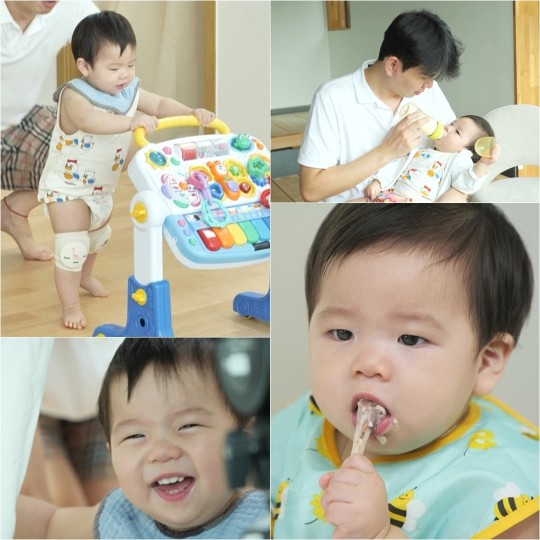 첫 돌을 맞은 준범이가 걸음마 연습을 시작해 흐뭇함을 선사한다. /사진='슈퍼맨이 돌아왔다' 제공