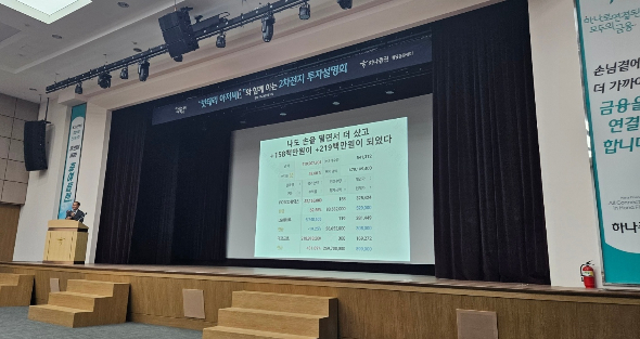 박순혁 전 금양 홍보이사가 14일 서울 여의도 하나증권 본사에서 투자 설명회를 하고 있다./사진=뉴스1