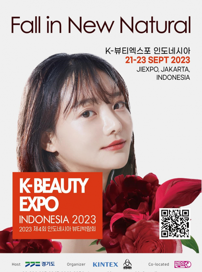 경기도와 킨텍스가 뷰티 중소기업의 판로개척 지원을 위해 'K-뷰티 엑스포 인도네시아 2023'을 9월 21일부터 23일까지 인도네시아 자카르타 지엑스포(JIEXPO)에서 개최한다고 19일 밝혔다. 사진은 전시회 포스터(인도네시아). / 자료제공=경기도