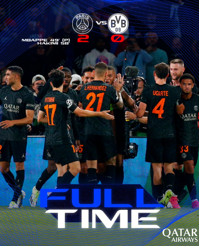 이강인의 소속팀 파리 생제르맹이 도르트문트와의 챔피언스리그 조별라운드 1차전에서 2-0으로 승리했다. /사진=파리 생제르맹 구단 공식 트위터