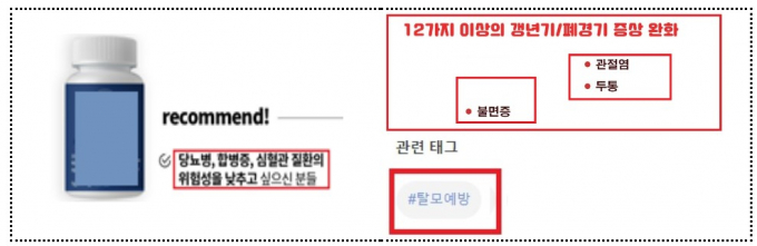 식품의약품안전처(식약처)가 선물용 식품·의료제품 등을 온라인에서 허위·과장 광고한 게시물 총 509건을 적발했다. 질병의 예방·치료에 대한 효능효과가 있는 것으로 인식할 우려가 있는 광고 사례. /사진=식약처 