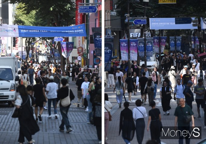 지난 18일 서울 중구 명동거리가 외국인 관광객들로 붐볐다. /사진=장동규 기자