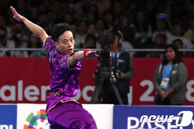 팔렘방 대회 당시 금메달을 획득한 중국의 쑨페이위안. .2018.8.19/뉴스1 ⓒ News1 임세영 기자