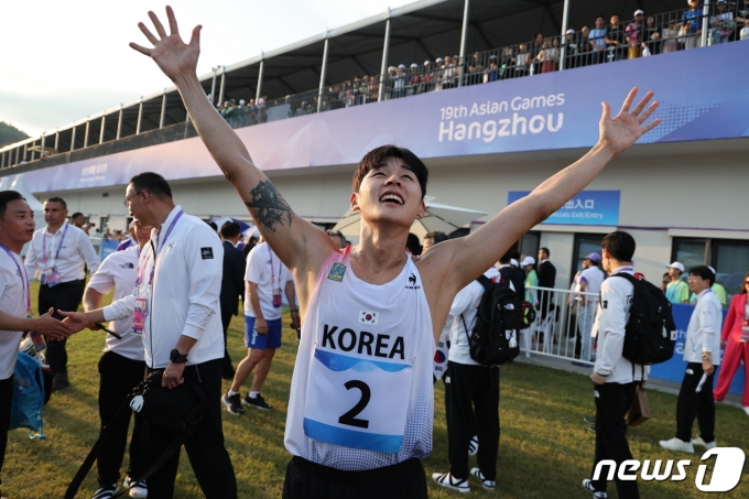 [사진] 전웅태 '자카르타·팔렘방 이어 항저우도 금메달'