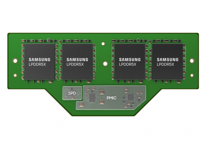삼성전자가 LPDDR D램 기반 7.5Gbps LPCAMM을 업계 최초로 개발했다.  사진=삼성전자