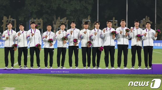 [사진] 항저우AG 럭비 7인제 은메달은 대한민국