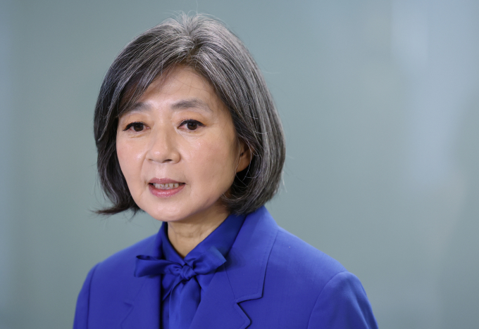 김행 여성가족부 장관 후보자의 인사청문회 실시계획서 채택 건이 의결됐다. 사진은 지난 18일 오전 서울 종로구의 한 빌딩에 마련된 인사청문회 준비 사무실로 출근하며 취재진과 질의응답을 갖고는 김 후보자. /사진=뉴스1