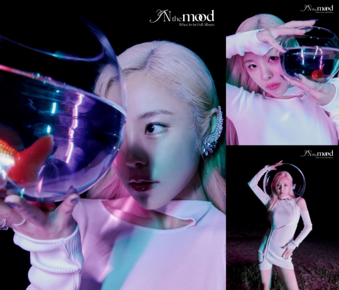 마마무 멤버 휘인의 1집 앨범 '인 더 무드'의 다양한 사진이 공개됐다. /사진=더라이브