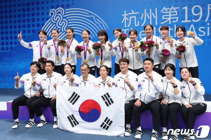 [사진] 중국 꺾고 29년 만에 단체전 금메달