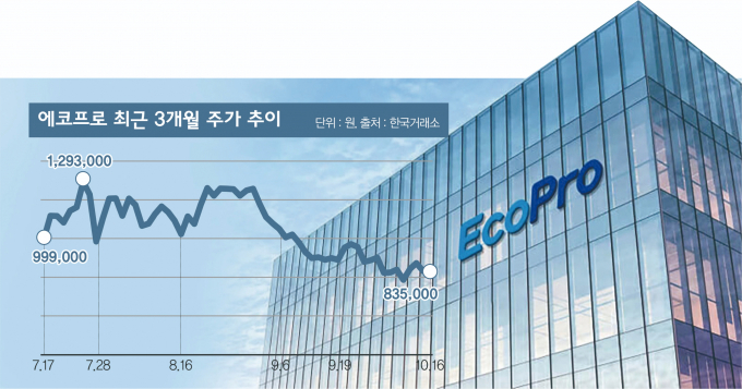 에코프로 주가가 롤러코스터 장세를 보이고 있다. /사진=김은옥 기자