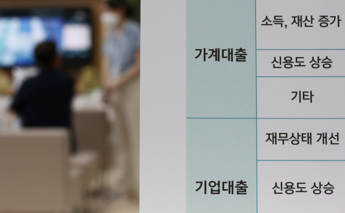 서울 주요 시중은행에 가계대출 안내문이 있다./사진=뉴스1