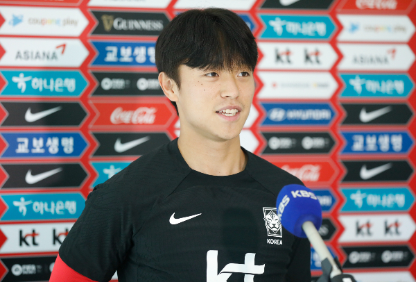 K리그 포항스틸러스 소속 고영준이 부상으로 올림픽 대표팀에서 낙마했다. 사진은 축구선수 고영준이 지난 5월 경기 파주시 축구국가대표트레이닝센터(NFC)에서 인터뷰하는 모습. /사진=뉴스1