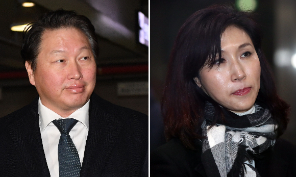 최태원 SK그룹 회장과 노소영 아트센터 나비 관장. / 사진=뉴시스