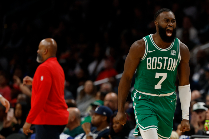 NBA 보스턴이 토론토를 꺾고 동부컨퍼런스 2위 자리를 굳건히 했다. 사진은 보스턴 제일런 브라운의 경기 모습. /사진= 로이터