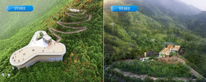 설악산 오색케이블카 설치사업이 20일 첫 삽을 뜨면서 준공 예정인 2026년부터는 대청봉과 한계령 설경 등 설악의 비경을 어렵지 않게 볼 수 있을 것으로 전망된다. 사진은 상·하부 정류장 조감도. /사진=강원도 제공