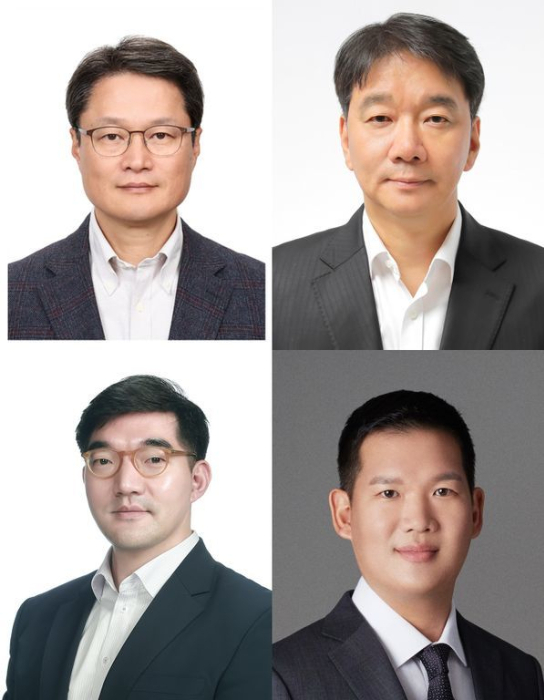 왼쪽 상단부터 유재영 GS파워 대표 부사장, 정용한 GS엔텍 대표 전무, 허철홍 GS엠비즈 대표 부사장, 허윤홍 GS건설 대표 사장. /사진=GS그룹 제공
