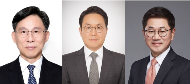 (왼쪽부터) 홍원학 삼성생명 신임 대표이사 내정자, 이문화 삼성화재 신임 대표이사 내정자, 박종문 신임 삼성증권 대표이사 내정자. 각사 제공 