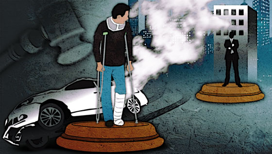 차량 급발진 의심 사고로 숨진 고 이도현군의 아버지 이상현씨가 결함 원인을 제조사가 입증하도록 하는 '제조물책임법' 개정을 촉구했다. /삽화= 머니투데이