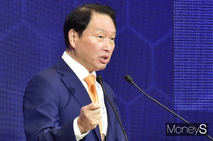 최태원 SK그룹 회장이 '2023 트랜스 퍼시픽 다이얼로그'에 참석했다. /사진=임한별 기자