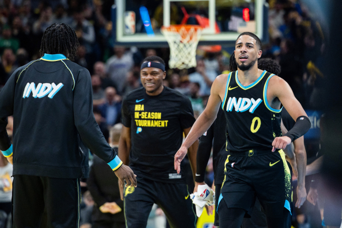 인디애나가 NBA 인-시즌 토너먼트 준결승에 올랐다. 사진은 8강전 보스턴과 경기에서 트리플더블을 기록한 타이리스 할리버튼. /사진= 로이터