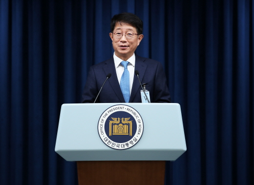 박상우 국토교통부 장관 후보자가 지난 4일 서울 용산 대통령실 청사 브리핑룸에서 임명 소감을 밝히고 있다. /사진=뉴스1