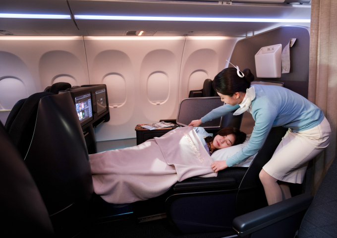 대한항공의 에어버스 A321neo 항공기 프레스티지 클래스 좌석 /사진=대한항공