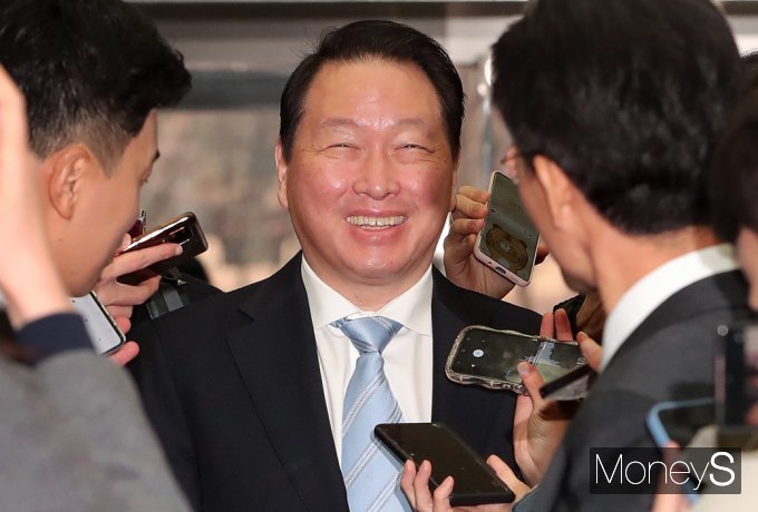 [머니S포토] 2024 경제계 신년 인사회 참석한 SK 최태원 회장
