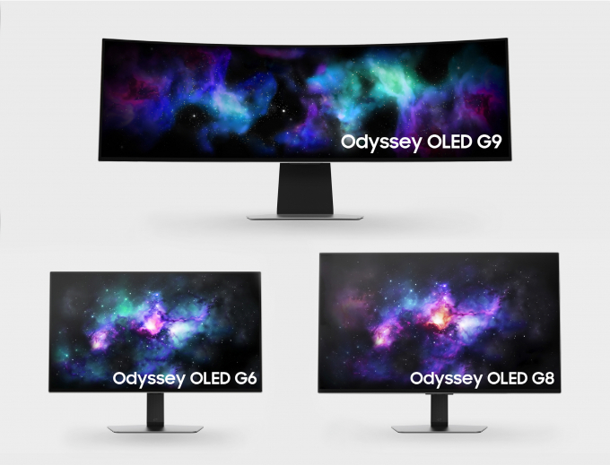 삼성전자가 새롭게 선보이는 게이밍 모니터 '오디세이 OLED' 3종. / 사진=삼성전자