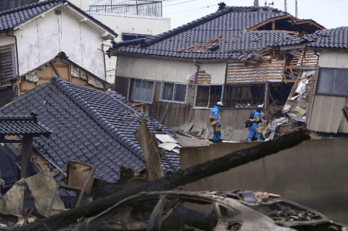 지난 1일 일본 이시카와현 노토반도에서 발생한 규모 7.6 강진으로 인한 사망자가 최소 57명까지 늘었다. 사진은 이번 지진으로 폐허가 된 이시카와현의 모습. /사진=로이터