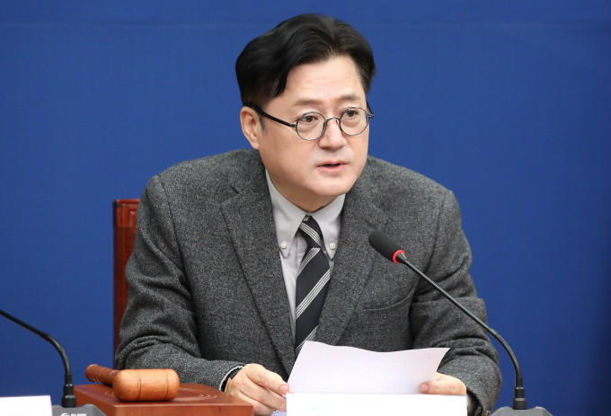 3일 홍익표 더불어민주당 원내대표가 서울 여의도 국회에서 열린 최고위원회의에서 발언 중인 모습. /사진=뉴스1