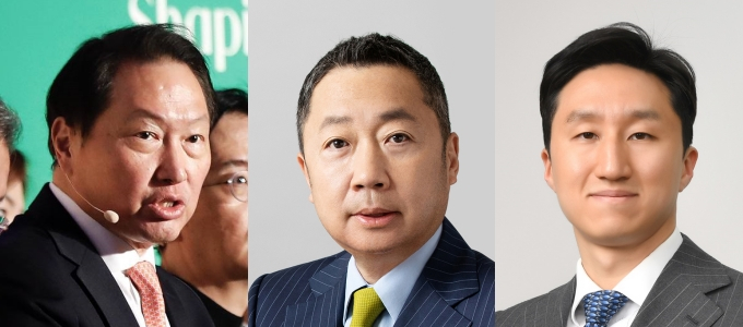 주요 기업인들이 CES 2024를 방문한다. 사진은 왼쪽부터 최태원 SK그룹 회장, 박정원 두산그룹 회장, 정기선 HD현대 부회장. /사진=각 사