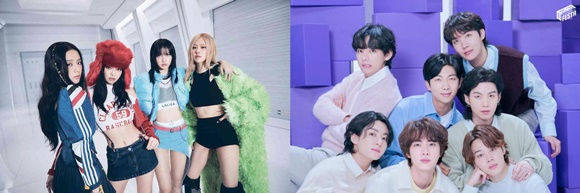 블랙핑크(왼쪽)와 방탄소년단. /사진=YG엔터테인먼트와 빅히트 뮤직