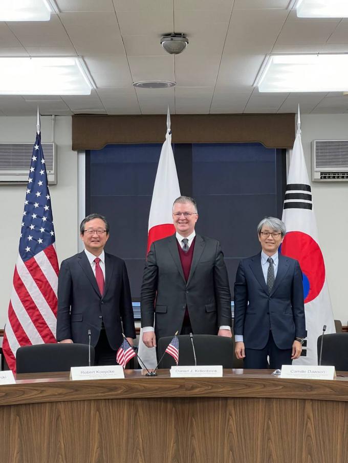 한미일 3국이 1월5일(현지시간) 미국 워싱턴DC에서 제1차 인도-태평양 대화를 개최하고 있다.(외교부 제공)