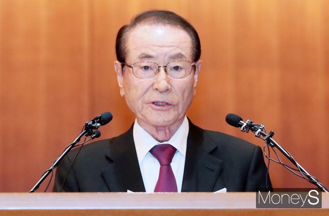 ▲윤세영 태영그룹 창업주 회장, 태영건설 워크아웃 관련 기자회견 입장문 발표(지난 1월 9일)