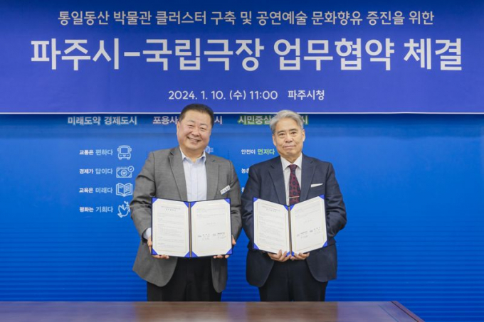 국립극장과 파주시가 지역문화 활성화를 위한 업무협약을 체결했다. / 사진제공=파주시