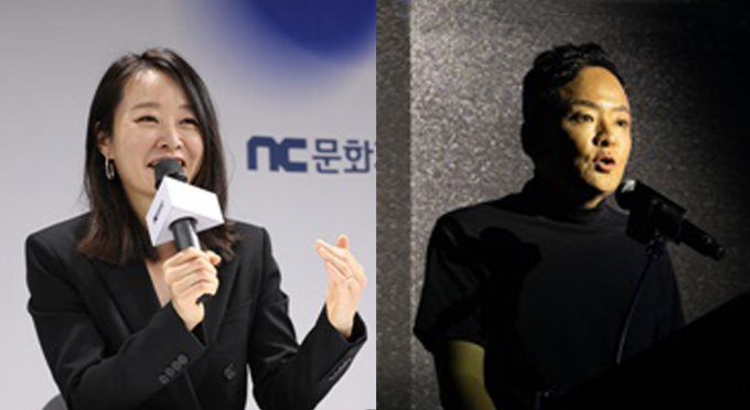 김택진 엔씨소프트 창업주의 부인인 윤송이 사장(왼쪽)과 동생인 김택헌 수석부사장. /사진=뉴스1