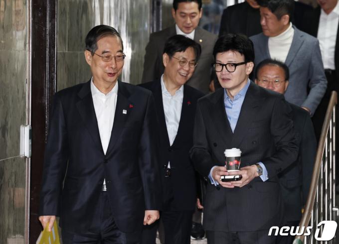 [사진] 고위당정협의회 참석하는 한덕수·한동훈