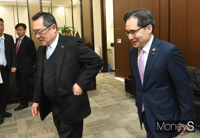 [머니S포토] 한국무역협회장 만난 한기정 공정거래위원장