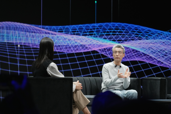 CES 2024 현대차 미디어데이 기조연설 중인 송창현 사장 /사진=포티투닷