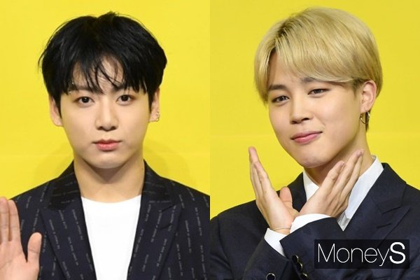 그룹 방탄소년단 멤버 정국과 지민 이신병교육대를 수료한다. 사진은 지난 2021년 서울 송파구 방이동 올림픽공원 올림픽홀에서 열린 새 디지털 싱글 'Butter'(버터) 발매 기념 글로벌 기자간담회에 참석한 그룹 방탄소년단 멤버 정국과 지민. /사진=장동규 기자 