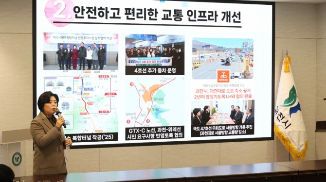 신계용 과천시장이‘미래 100년 자문위원회’ 전체회의를 진행하고 있다. / 사진제공=과천시