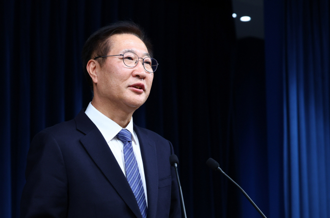 23일 윤석열 대통령이 박성재 전 서울고검장을 법무부 장관 후보자로 지명했다. 사진은 박 후보자가 23일 서울 용산 대통령실 청사에서 소감을 전하는 모습. /사진=뉴시스