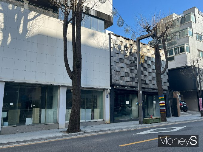 서울 강남구 신사동 '가로수길' 상권이 침체됐다. 사진은 지난 25일 가로수길 공실 상가들. /사진=박재이 기자