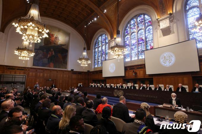 국제사법재판소(ICJ). 2024.01.11. ⓒ 로이터=뉴스1 ⓒ News1 정윤영 기자