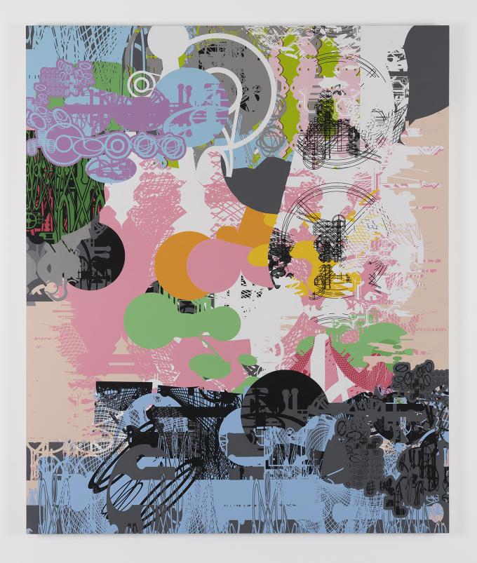 Sang Nam Lee, Forme d’esprit (H29), 2022, Acrylic on panel 182.9 x 152.4 x 4 cm, Photo: CJY studio, Courtesy of the artist and Perrotin.